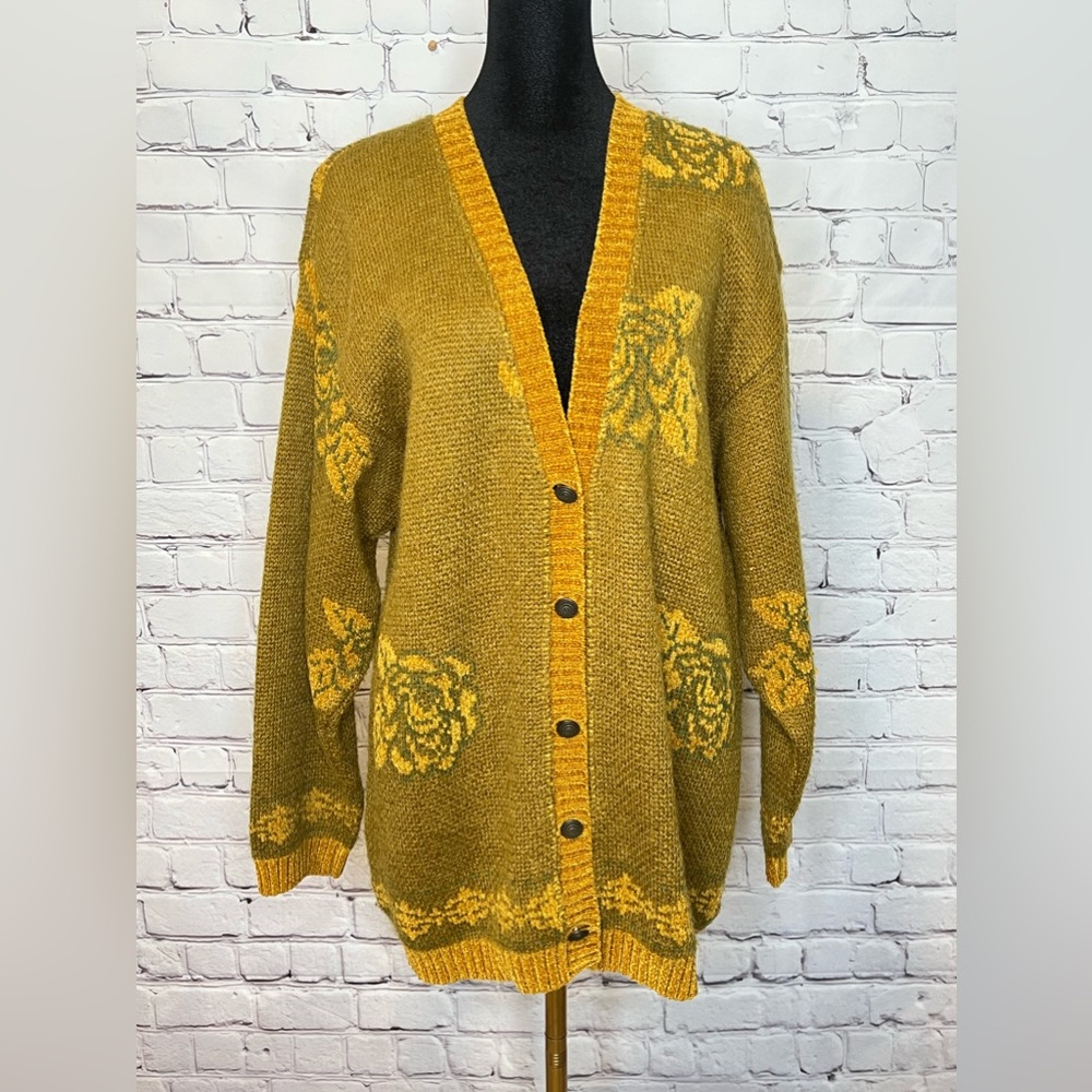 VIRIATO MOHAIR BLEND GRANDPA STYLE CARDIGAN SWEATER SIZE Large/X-LARGE